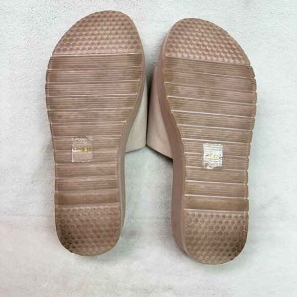 ALDO Sandals Flats Platform Slip On Slide Cream Faux Leather Womens 8 - Picture 13 of 14